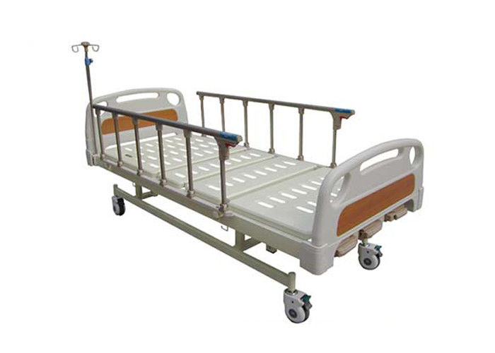 Coated Steel Manual Crank Medical Hospital Bed With Aluminum Alloy Guardrail (ALS-M302)